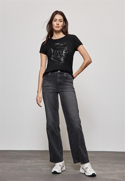 T-Shirt mit Pailetten black