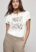 T-Shirt mit Pailetten off white
