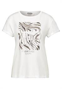T-Shirt mit Pailetten off white