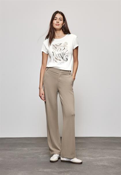 T-Shirt mit Pailetten off white