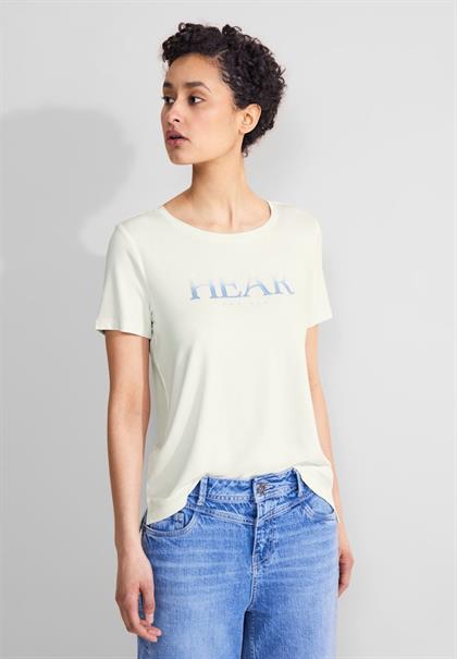 T-Shirt mit Pailletten Print off white