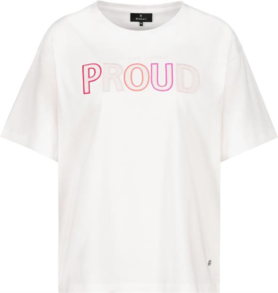 T-Shirt mit Pailletten Stickerei off-white