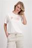 T-Shirt mit Pailletten Stickerei off-white