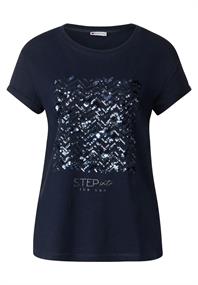 T-Shirt mit Paillettendetail deep blue