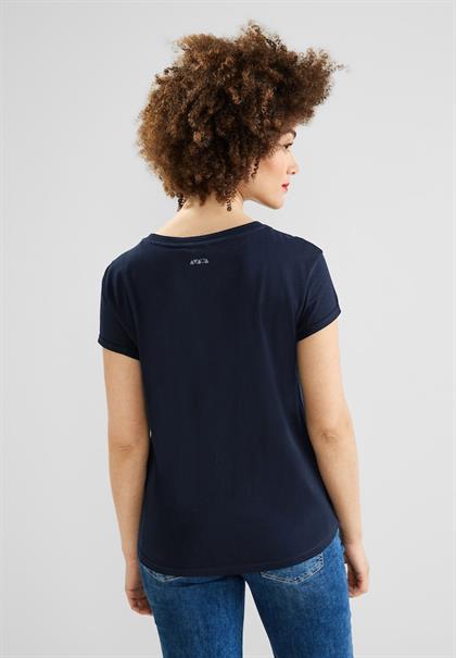 T-Shirt mit Paillettendetail deep blue