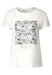 T-Shirt mit Paillettendetail off white