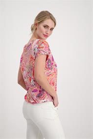 T-Shirt mit Paisleymuster apricot gemustert