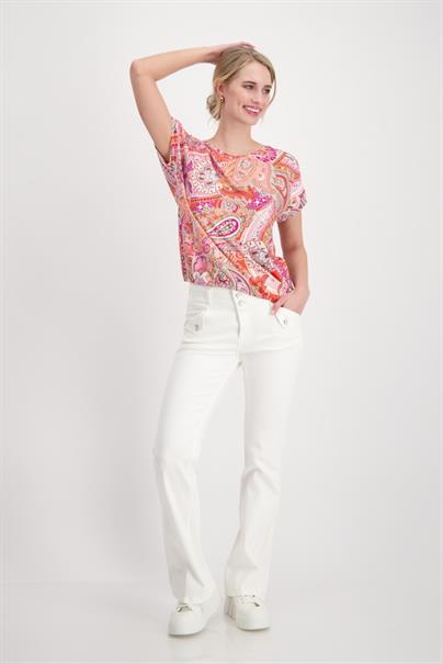 T-Shirt mit Paisleymuster apricot gemustert