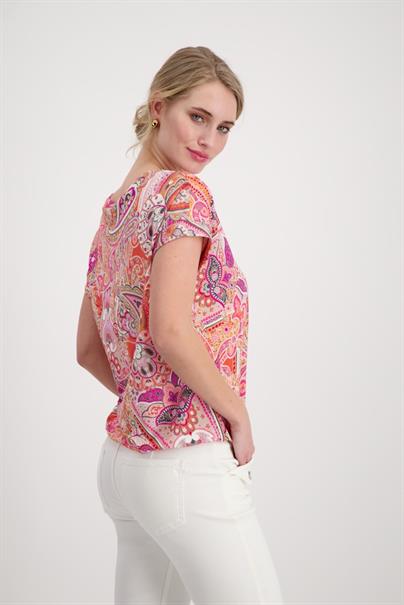 T-Shirt mit Paisleymuster apricot gemustert