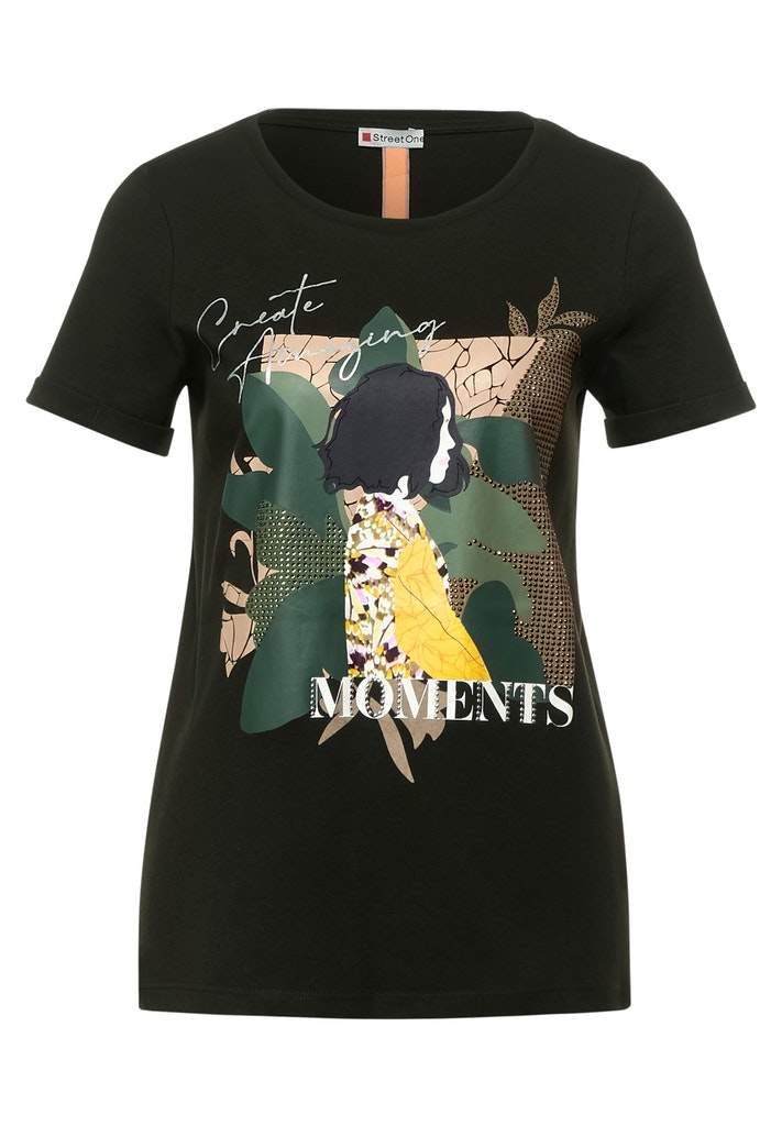 bassy Damen Street Partprint kaufen T-Shirt olive online One bequem T-Shirt mit bei