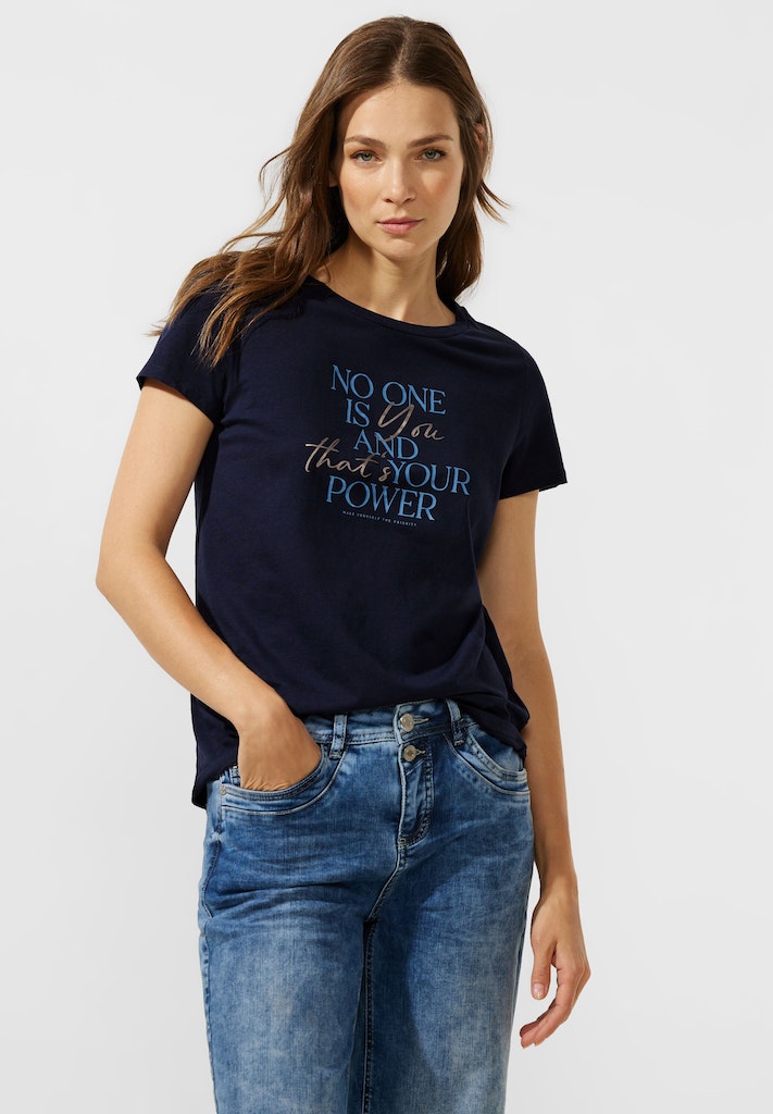 Street One Damen T-Shirt T-Shirt mit Partprint legend rose bequem online  kaufen bei