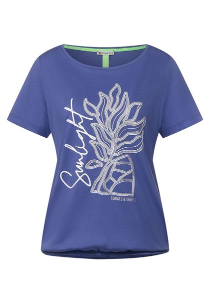 T-Shirt mit Partprint lake blue