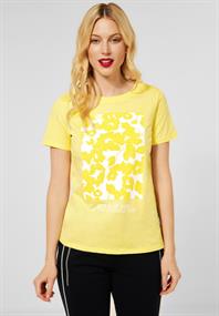 T-Shirt mit Partprint merry yellow