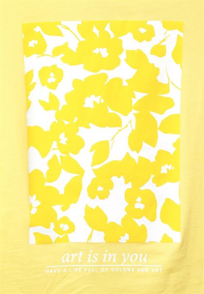 T-Shirt mit Partprint merry yellow