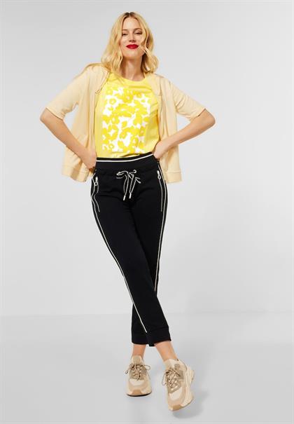 T-Shirt mit Partprint merry yellow
