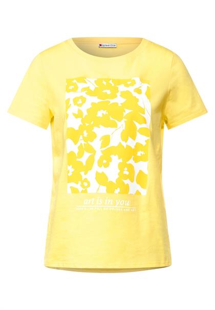 T-Shirt mit Partprint merry yellow