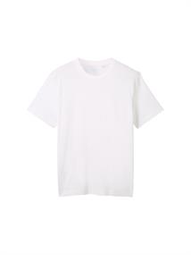 T-Shirt mit Piqué Struktur white