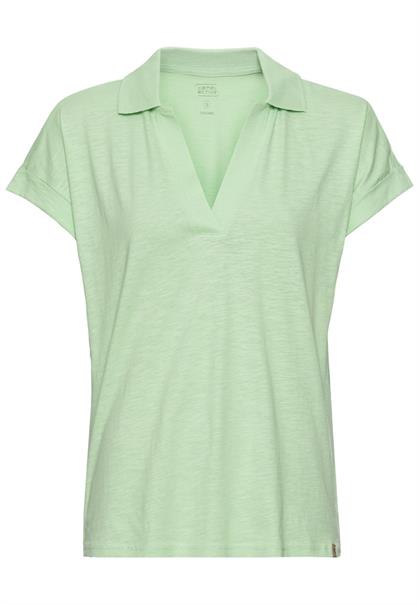 T-Shirt mit Polokragen aus Organic Cotton pistaccio