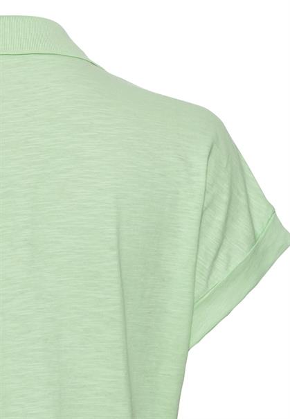 T-Shirt mit Polokragen aus Organic Cotton pistaccio