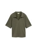 T-Shirt mit Polokragen deep forest green