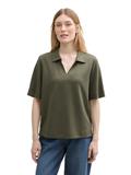 T-Shirt mit Polokragen deep forest green