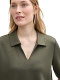 T-Shirt mit Polokragen deep forest green