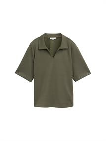 T-Shirt mit Polokragen deep forest green