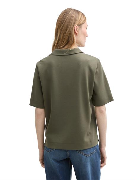 T-Shirt mit Polokragen deep forest green