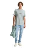 T-Shirt mit Print aus Baumwolle light ice blue