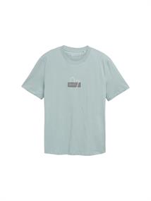 T-Shirt mit Print aus Baumwolle light ice blue