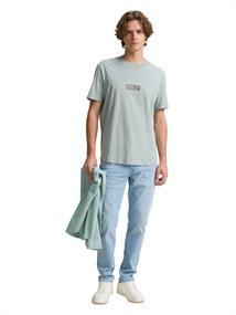 T-Shirt mit Print aus Baumwolle light ice blue