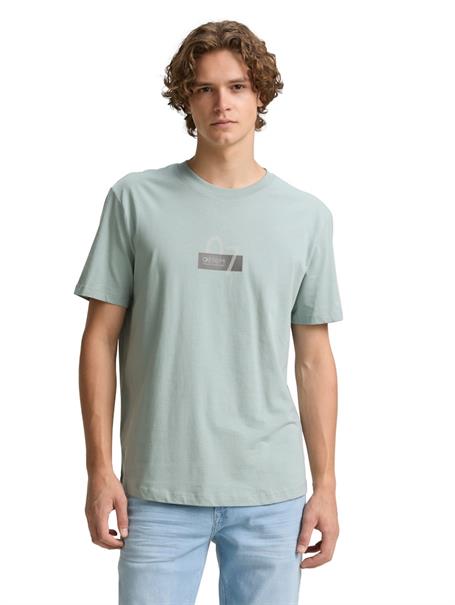 T-Shirt mit Print aus Baumwolle light ice blue