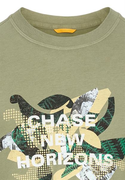 T-Shirt mit Print aus Organic Cotton dusty khaki