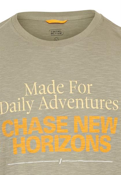 T-Shirt mit Print aus Organic Cotton khaki