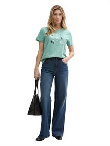 T-Shirt mit Print bleeched green