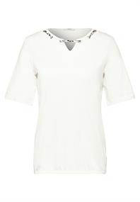 T-Shirt mit Print Detail vanilla white