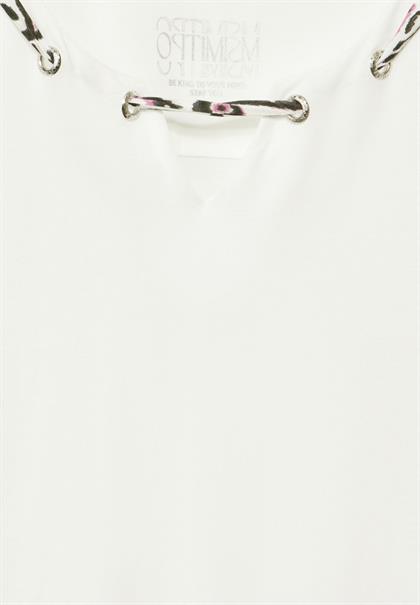 T-Shirt mit Print Detail vanilla white