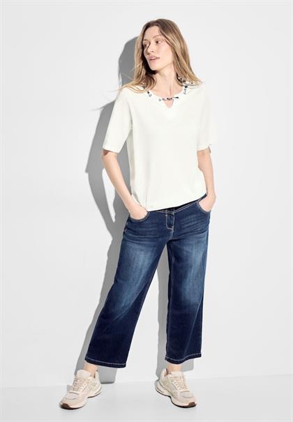 T-Shirt mit Print Detail vanilla white