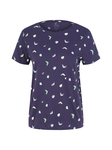 T-Shirt mit Print navy abstract dot print