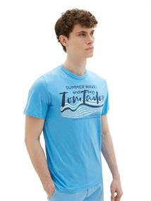 T-Shirt mit Print rainy sky blue