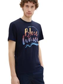 T-Shirt mit Print sky captain blue