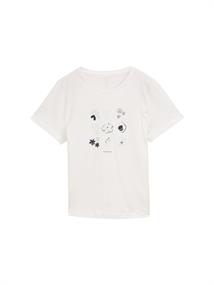 T-Shirt mit Print soft clear white