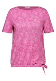 T-Shirt mit Print und Deko bloomy pink