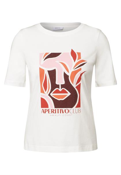 T-Shirt mit Print vanilla white