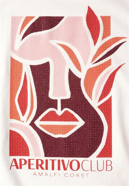 T-Shirt mit Print vanilla white