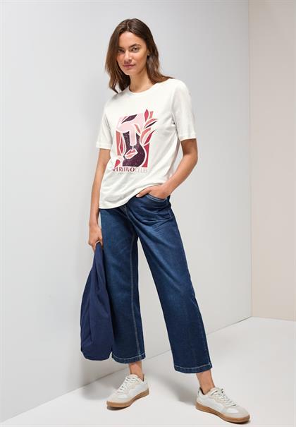 T-Shirt mit Print vanilla white