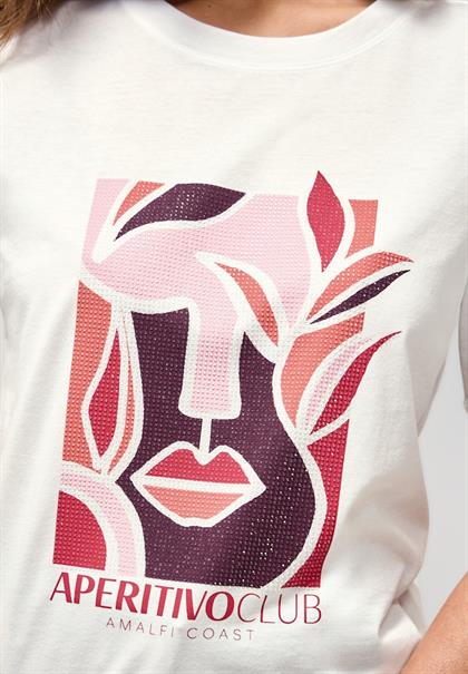 T-Shirt mit Print vanilla white
