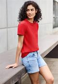 T-Shirt mit Puffärmeln mandarin red