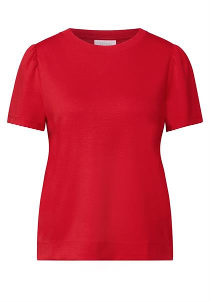 T-Shirt mit Puffärmeln mandarin red
