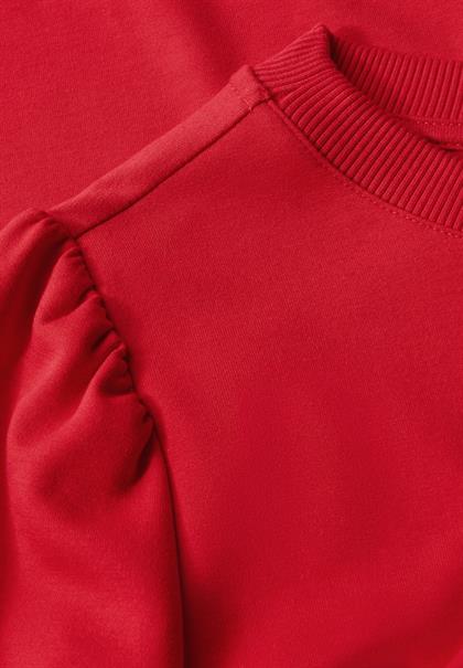 T-Shirt mit Puffärmeln mandarin red